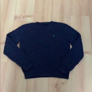 100% knitted blue cotton sweater